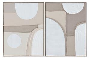 Painting Home ESPRIT White Beige Abstract Scandinavian 62 x 3,8 x 82 cm (2 Units)