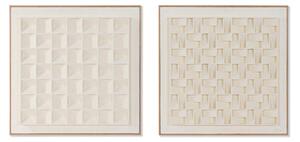 Painting Home ESPRIT Beige Geometric Modern 60 x 7 x 60 cm (2 Units)