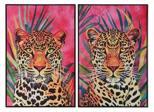 Painting Home ESPRIT Leopard Tropical 83 x 3,8 x 123 cm (2 Units)