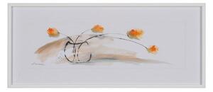 Canvas White Flowers Vase 120 x 4 x 50 cm