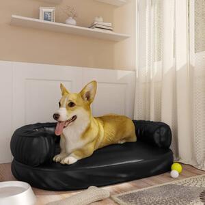 Ergonomic Foam Dog Bed Black 75x53 cm Faux Leather