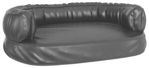 Ergonomic Foam Dog Bed Black 60x42 cm Faux Leather
