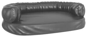 Ergonomic Foam Dog Bed Black 88x65 cm Faux Leather