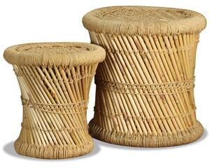 Stools 2 pcs Bamboo and Jute