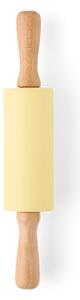 Mini rolling pin - Beech wood/silicone. - Lemon - Søstrene Grene