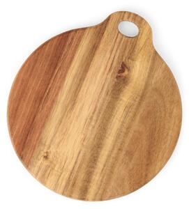 Small cutting board - Acacia wood. Ø17 cm. - Dark Wood - Søstrene Grene
