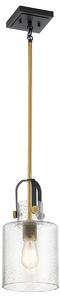 Quintiesse QN-KITNER-P-NBR Kitner Single Ceiling Pendant Light In Natural Brass And Black Finish
