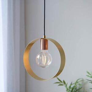 Endon 97664 Hoop Pendant In Brushed Brass, Copper And Nickel Finish