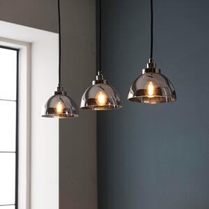 Endon 100047 Caspa 3 Light Ceiling Pendant Light In Bright Nickel With Mirrored Glass