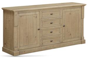 Chilton Wooden Sideboard With 2 Doors 4 Drawers - Rustic Oak