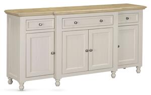 Chilton Wooden Sideboard With 4 Doors 3 Drawers - Grey And Natural