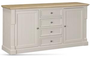 Chilton Wooden Sideboard With 2 Doors 4 Drawers - Grey And Natural