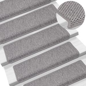 Stair Mats Self-adhesive Sisal-Look 15 pcs 65x21x4 cm Silver