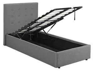 Lacer Plus Fabric Ottoman Storage Single Bed - Grey