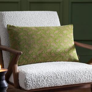 Paoletti Seventy Three Boteh Printed Velvet 40cm x 60cm Filled Boudoir Verdie Natural
