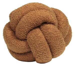 Furn. Boucle Knot Fleece 30cm x 30cm Filled Cushion Ginger