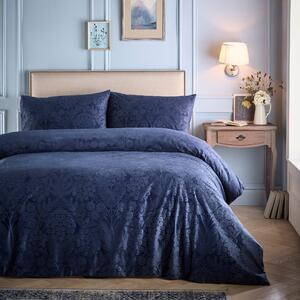 Appletree Berkley Velvet Jacquard Duvet Cover Bedding Set Navy