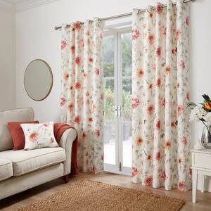 Dreams & Drapes Nadia Ready Made Eyelet Curtains Red