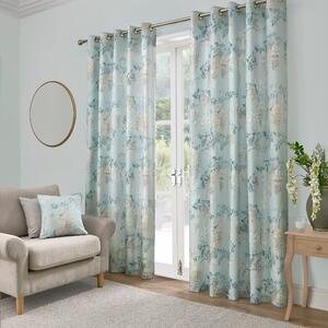 Dreams & Drapes Wisteria Ready Made Eyelet Curtains Duck Egg