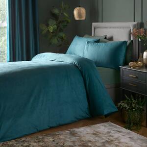 Laurence Llewelyn-Bowen Montrose Velvet Duvet Cover Bedding Set Teal