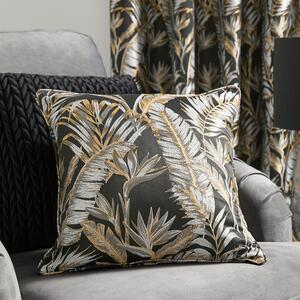 Laurence Llewelyn-Bowen Paradise Palm Jacquard 43cm x 43cm Filled Cushion Black