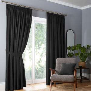 Fusion Dijon Ready Made Blackout Curtains Black