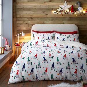 Fusion Festive Gonks Plush Duvet Cover Bedding Set Red