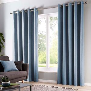 Fusion Sorbonne Ready Made Eyelet Curtains Blue