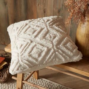 Fusion Romo Fleece and Sherpa 43cm x 43cm Filled Cushion Natural