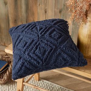 Fusion Romo Fleece and Sherpa 43cm x 43cm Filled Cushion Navy