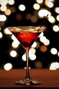 Photography Holiday martini on bar counter with, Cappi Thompson