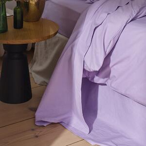Piglet Lavender Washed Cotton Percale Flat Sheet Size King