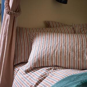 Piglet Warm Clay Somerley Stripe Linen Pillowcases (Pair) Size Super King