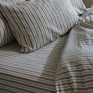 Piglet Thyme Somerley Stripe Linen Fitted Sheet Size Super King