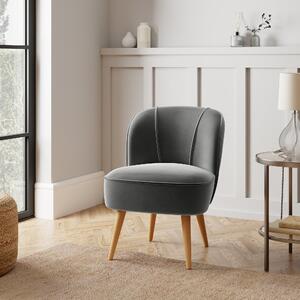 Elsie Velvet Chair Grey