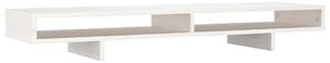 Monitor Stand White 100x27x14 cm Solid Wood Pine
