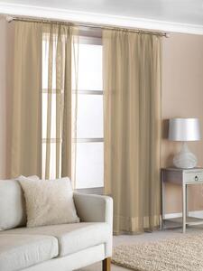 Slot Top (Pair) Ready Made Voile Curtains Latte