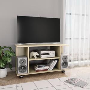 TV Cabinet with Castors Sonoma Oak 80x40x45 cm Engineered Wood