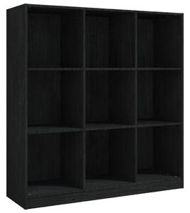 Book Cabinet/Room Divider Black 104x33.5x110 cm Solid Pinewood