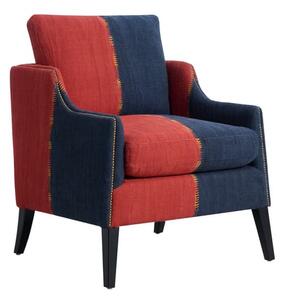Regal Chair Turkish Perde, Red & Blue, Chair, Blue/Red - Andrew Martin Wool
