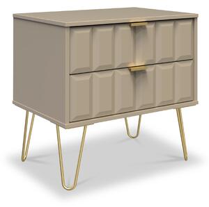 Harlow Chic 2 Drawer Utility Chest with Gold Hairpin Legs | Roseland
