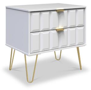 Harlow Chic 2 Drawer Utility Chest with Gold Hairpin Legs | Roseland