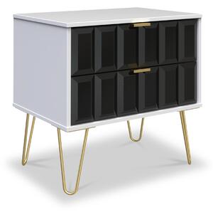Harlow Chic 2 Drawer Utility Chest with Gold Hairpin Legs | Roseland