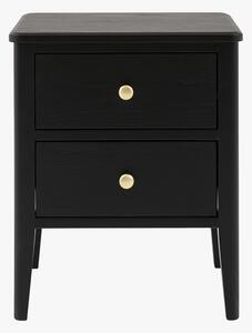 Ardena 2 Drawer Bedside Table in Black