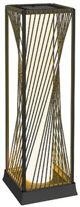 Outsunny Garden Rattan Lamp, 77 cm Tall Solar Rattan Floor Lamp, Solar Garden Light with Auto On/Off LED Lights, IP44 Waterproof for Outdoor, Porch, Pathway, Deck, Grey