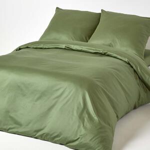 Moss Green European Organic Cotton Duvet Cover Set, 400 TC, 155 x 220 cm