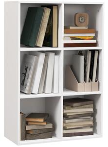 HOMCOM Six-Cube Bookcase - White Wood Effect Aosom UK