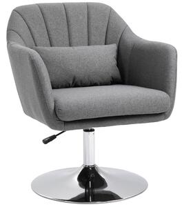 Swivel Accent Chair HOMCOM Contemporary Vanity Armchair with Adjustable Height Thick Cushion Lumbar Support Armrest for Bedroom Aosom UK