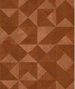 Noordwand Topchic Wallpaper Graphic Shapes Facet Metallic Orange