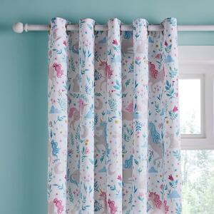 Unicorn Meadow Blackout Eyelet Curtains